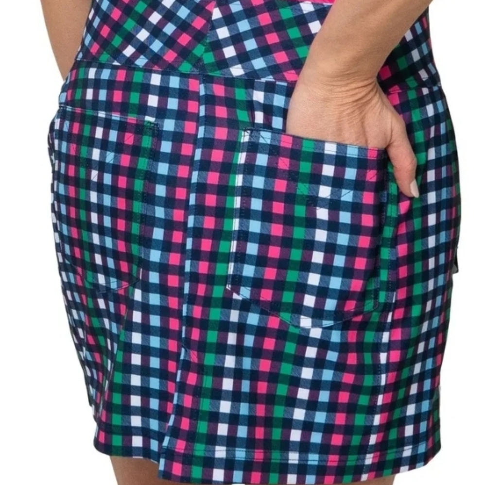 Jofit Buffalo Check SignaturePlaid Women's Skirt Blue, Pink, Green Size 14 - Picture 2 of 16